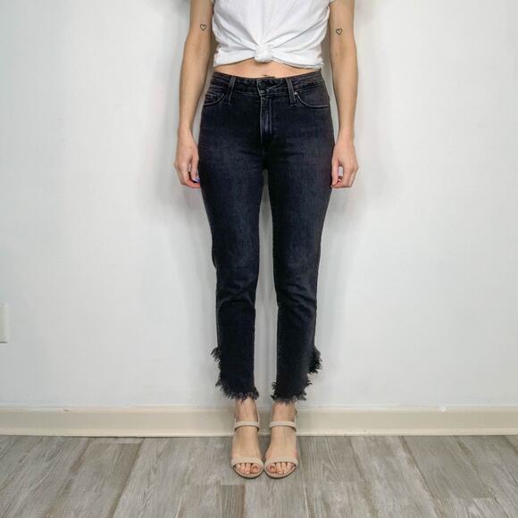 NWOT PAIGE Hoxton Straight Ankle frayed jeans Moonlight Fog whimsigoth 2774 - Picture 10 of 11